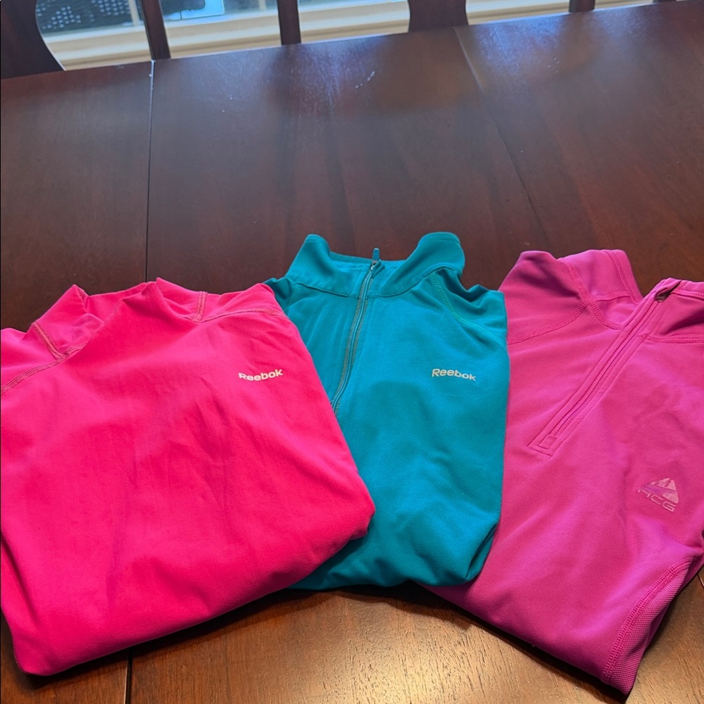 Reebok Vibrant Pink and Teal Pullovers
